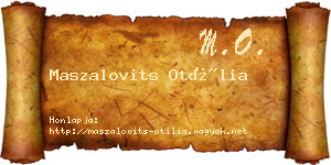 Maszalovits Otília névjegykártya